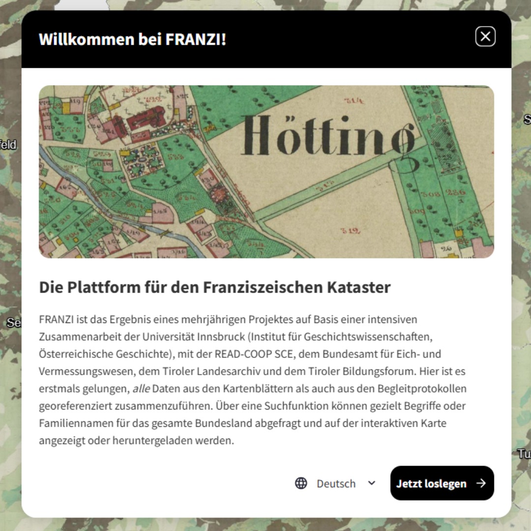 Der Franziszeische Kataster seit kurzem frei zugänglich