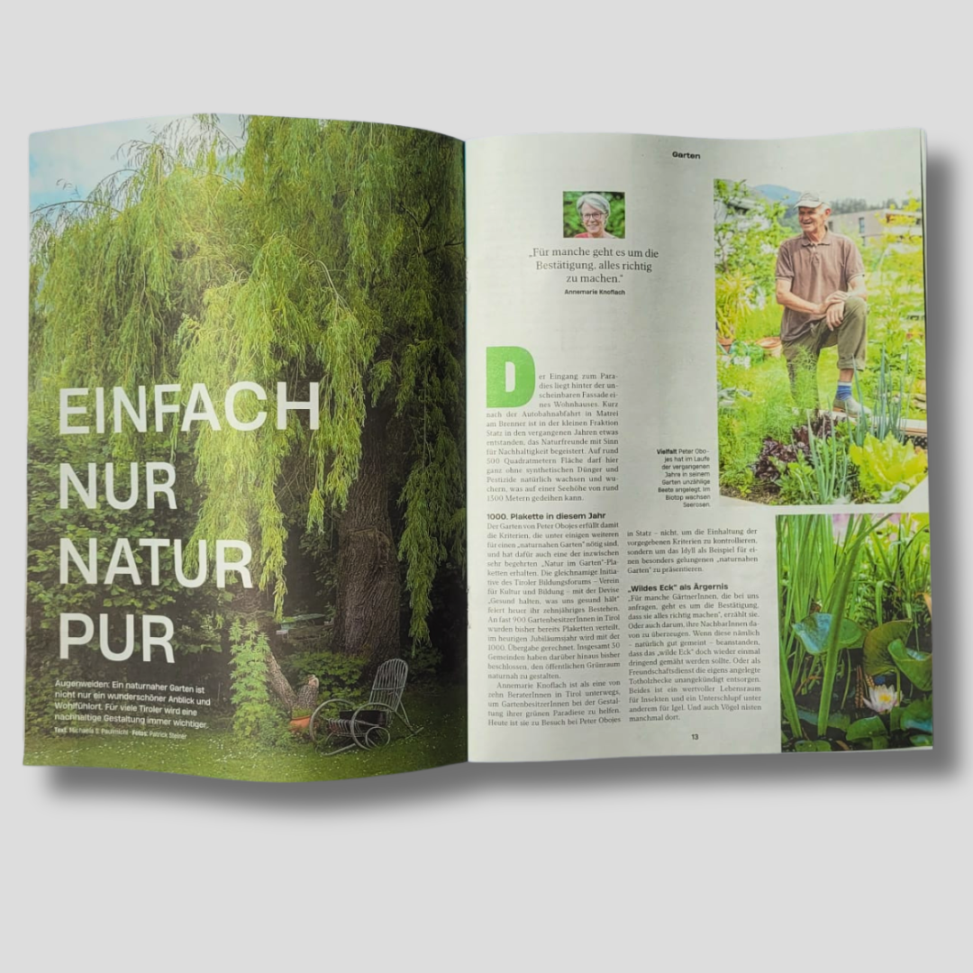 „Natur im Garten Tirol“ in der Tiroler Tageszeitung